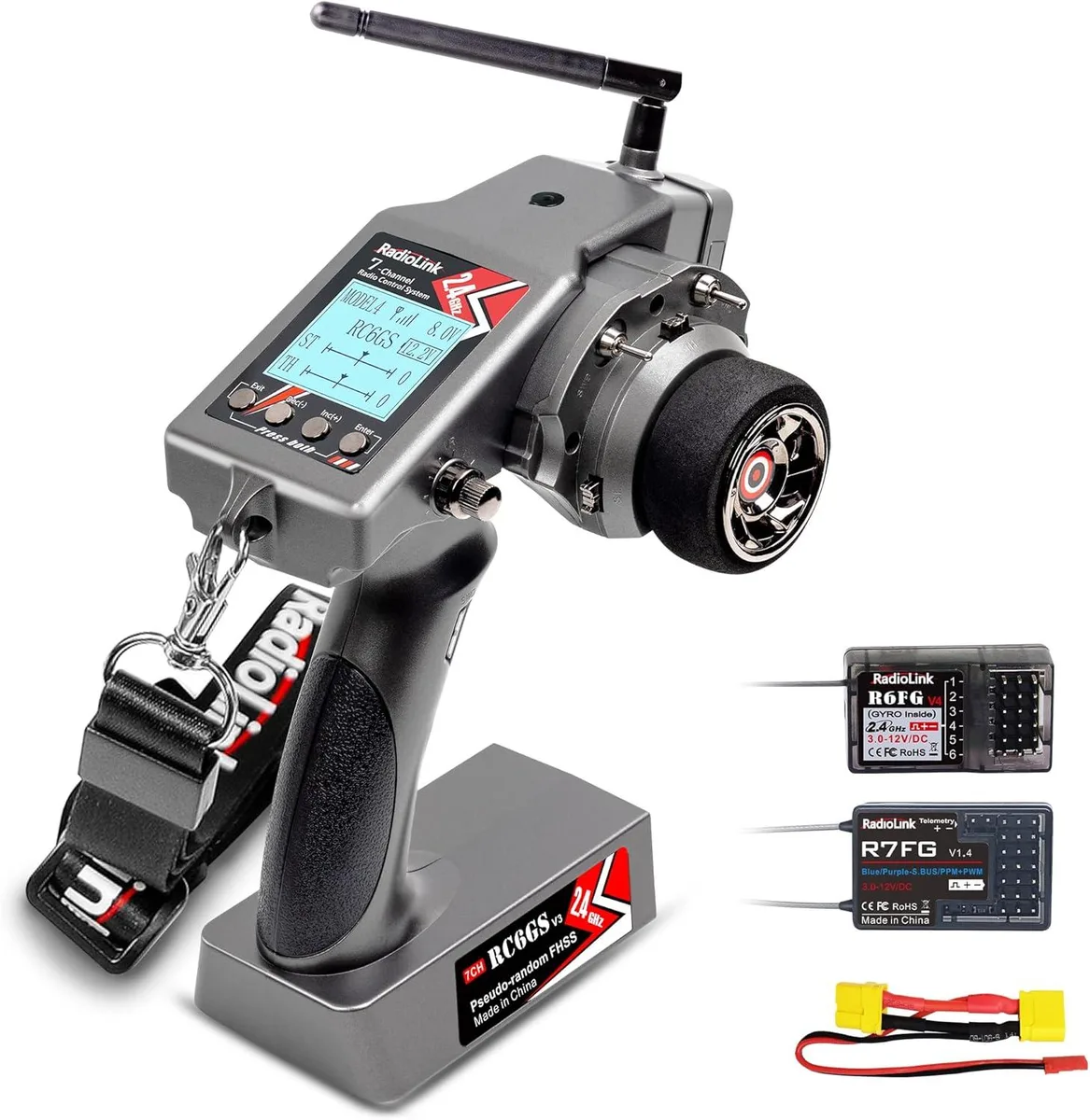 usbroway usbroway RC6GS V3 7ch 2.4GHz 600m transmitter R7FG R6FG gyro receivers rc vehicle — product photo
