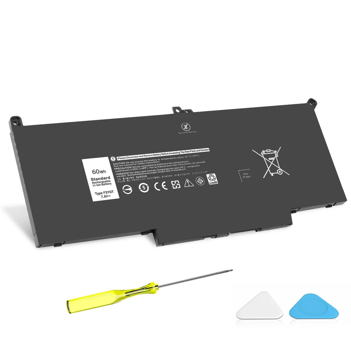  F3YGT 60Wh 7.6V laptop battery for Latitude 7280 7290 7380 7390 7480 7490 — product photo