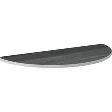 HON half-round table 60 inches wide sterling ash laminate finish