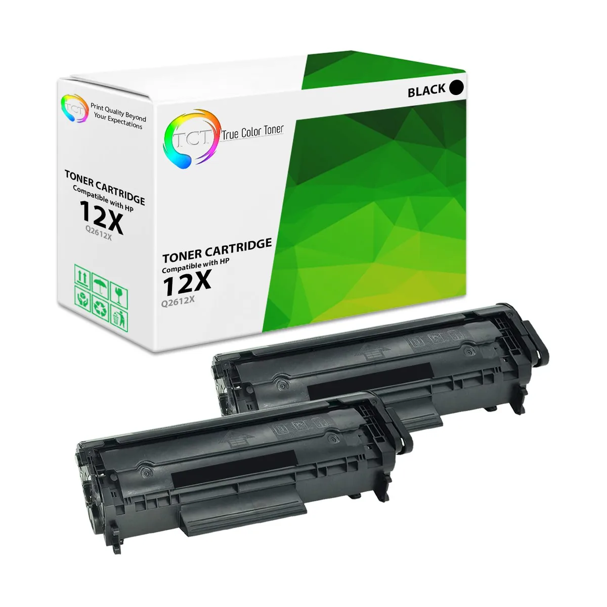 True Color Toner True Color Toner Q2612X Black Toner Cartridge 2 Pack 2500 Pages — product photo