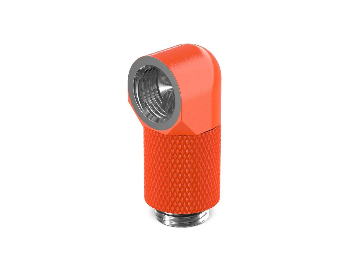 PrimoChill PrimoChill G1/4 90° Rotary 20mm Extension Elbow Fitting UV Orange — product photo
