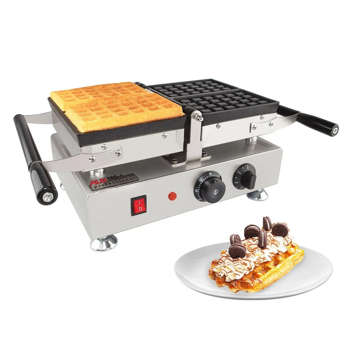 ALDKitchen ALDKitchen AP-455 Swing Waffle Maker 2 Square Waffles 110V — product photo