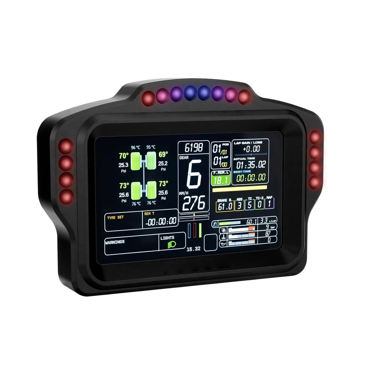 BFKK BFKK DV480 Pro V5 Sim Racing Dashboard 5" 16 RGB LEDs monitor accessory — product photo