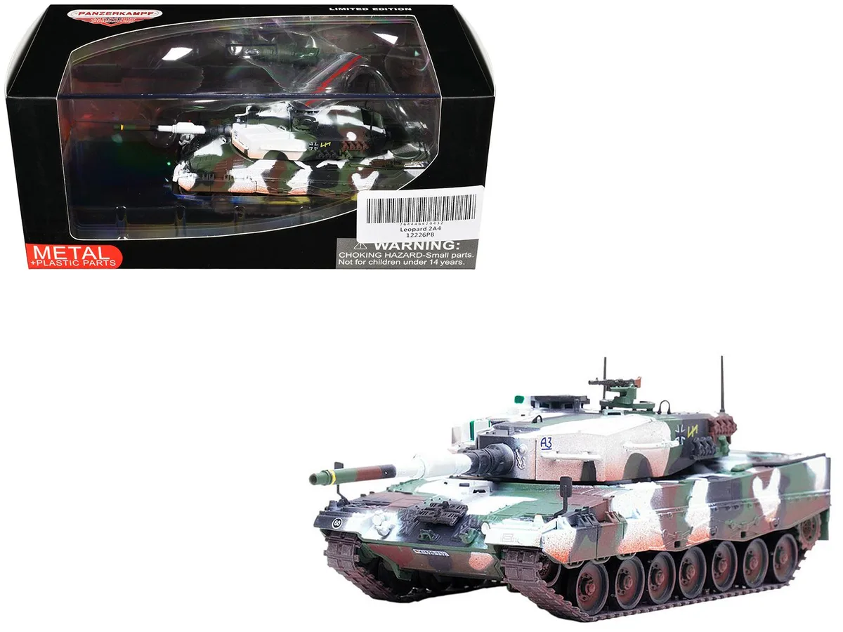 Panzerkampf Panzerkampf Leopard 2A4 with Snorkel Winter Camouflage Armor Premium 1/72 Diecast — product photo