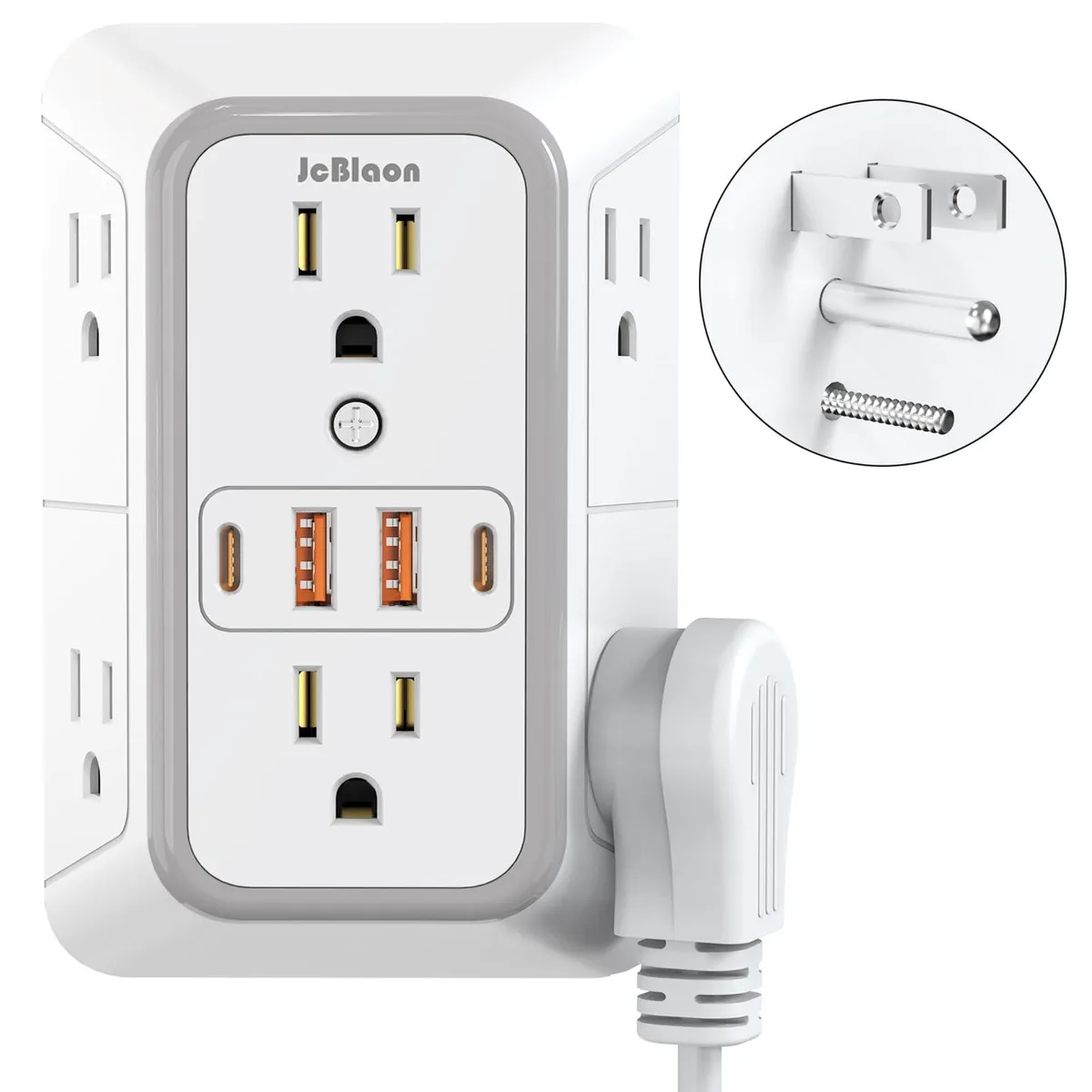  10-in-1 Surge Protector 6 Outlets 4 USB 1050J 15A 2-Pack — product photo
