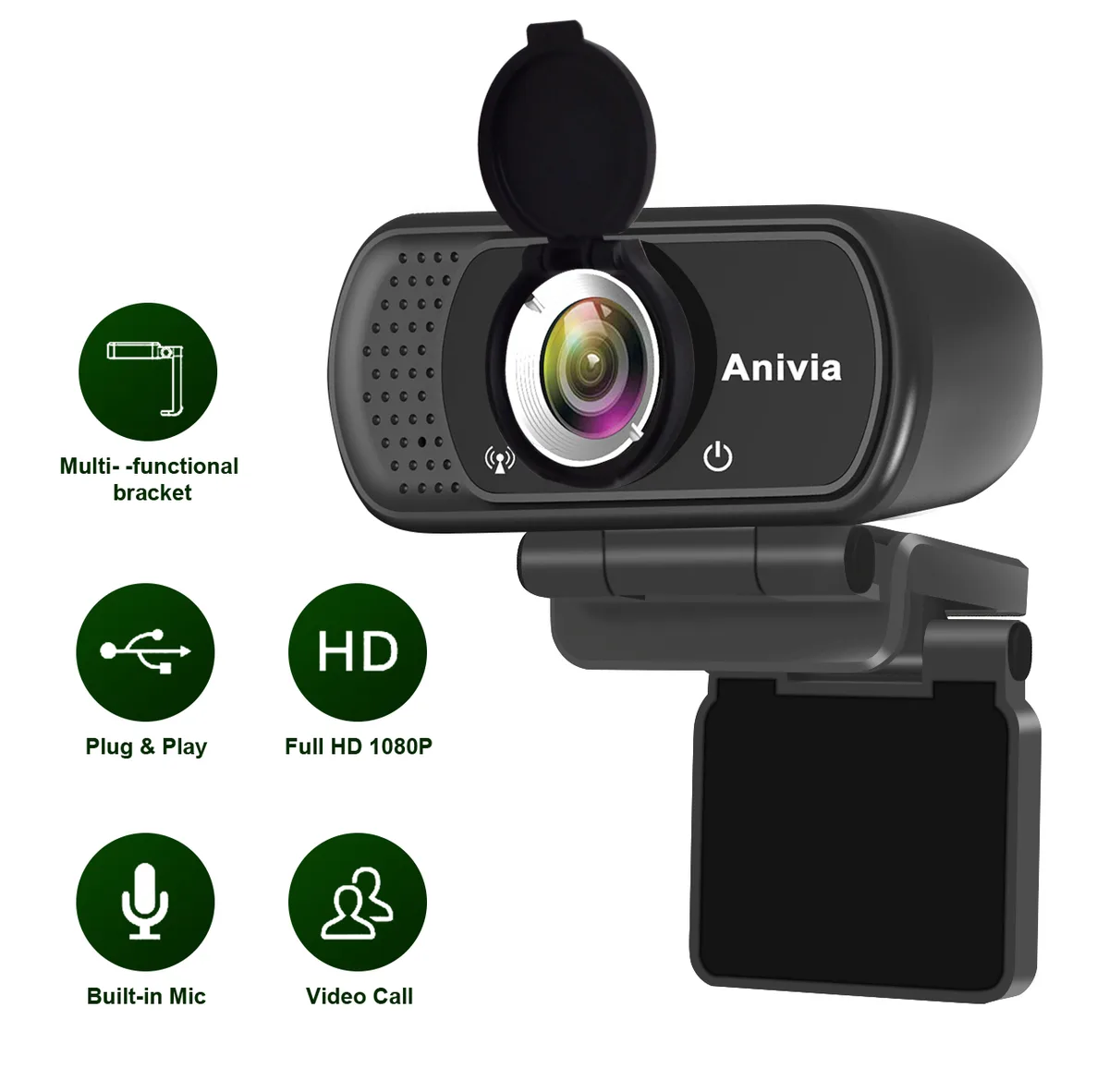 Anivia(China) Anivia(China) W5 1080P USB 2.0 Webcam Black — product photo