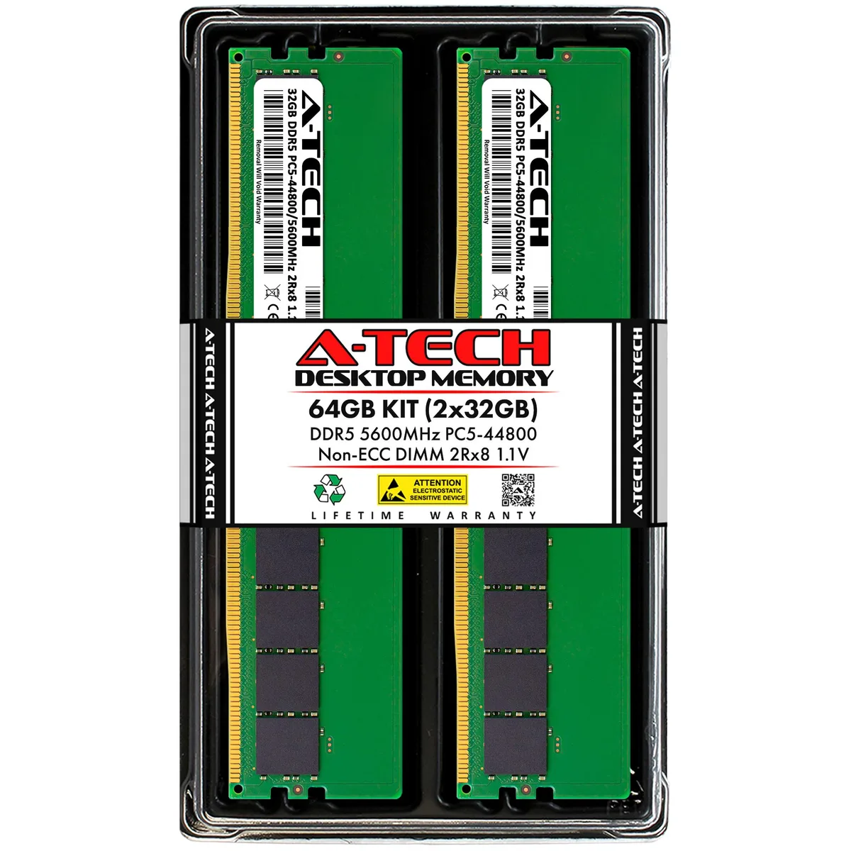 A-Tech A-Tech 64GB (2 x 32GB) DDR5 5600 CL46 1.1V Desktop RAM — product photo