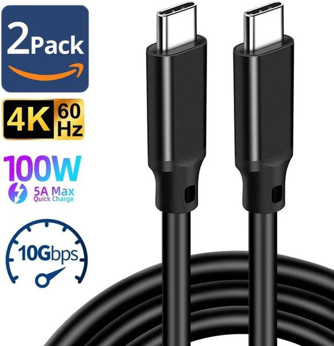 SMUGDESK SMUGDESK USB C Extension Cable 10FT 2Pack 100W 10Gbps 4K@60Hz — product photo