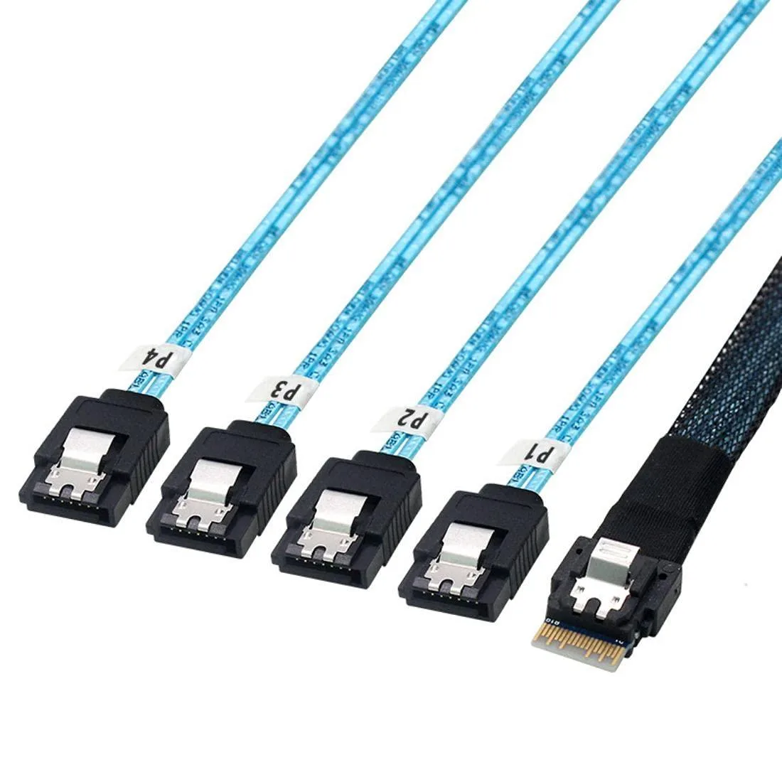Vszerda Vszerda Slim Line SAS 4.0 SFF-8654 4i 38 Pin to 4 SATA 7 Pin Cable 50cm — product photo