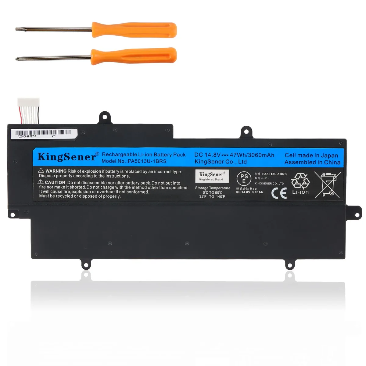 KingSener KingSener PA5013U-1BR laptop battery 14.8V 3060mAh 4-cell for Toshiba Portege Z830 Z835 Z930 Z935 — product photo