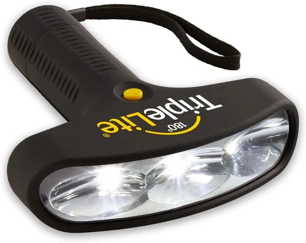 MAONO TL800 flashlight with curved three-LED head and lanyard