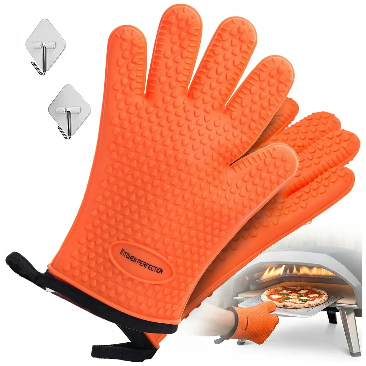  Vibe 11-inch Heat Resistant Gloves Size 8 Grey — product photo
