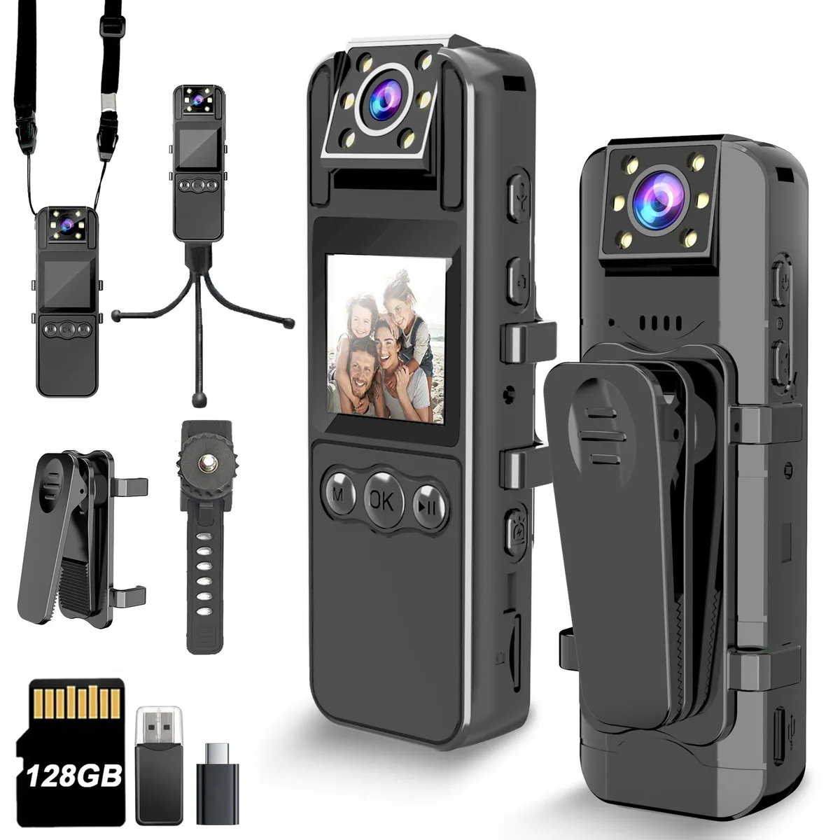 DJI H82 1080P Body Camera 128GB 180° Rotating Lens — product photo