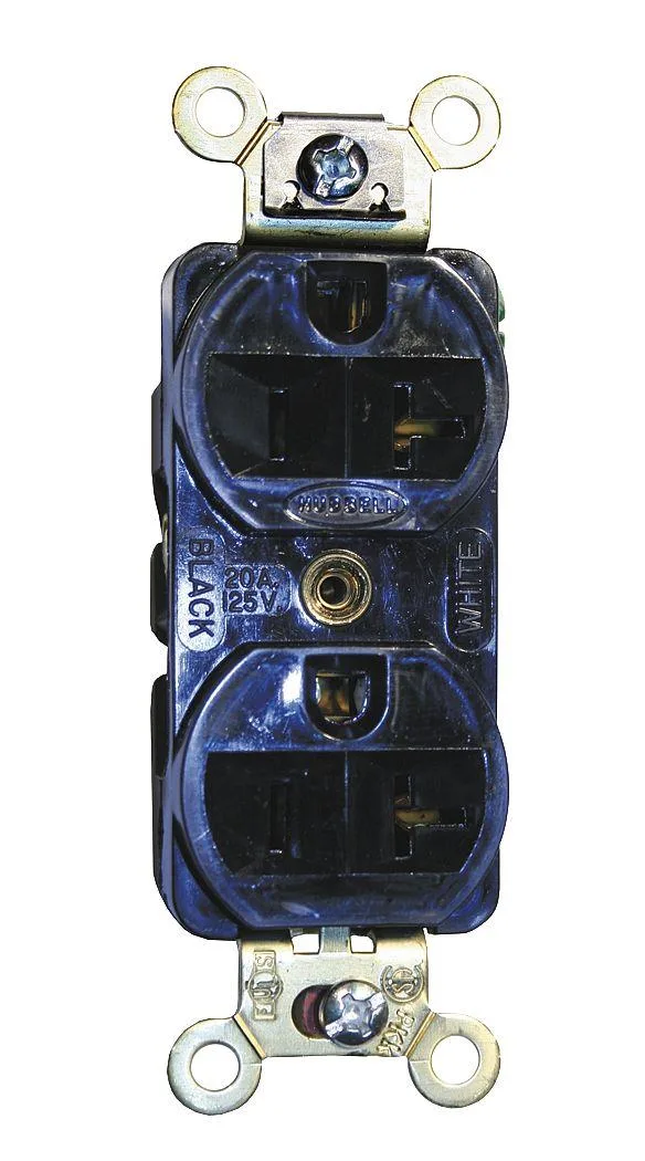 Hubbell Incorporated Hubbell Incorporated HBL5352BK 20A 125VAC Duplex Receptacle Black — product photo