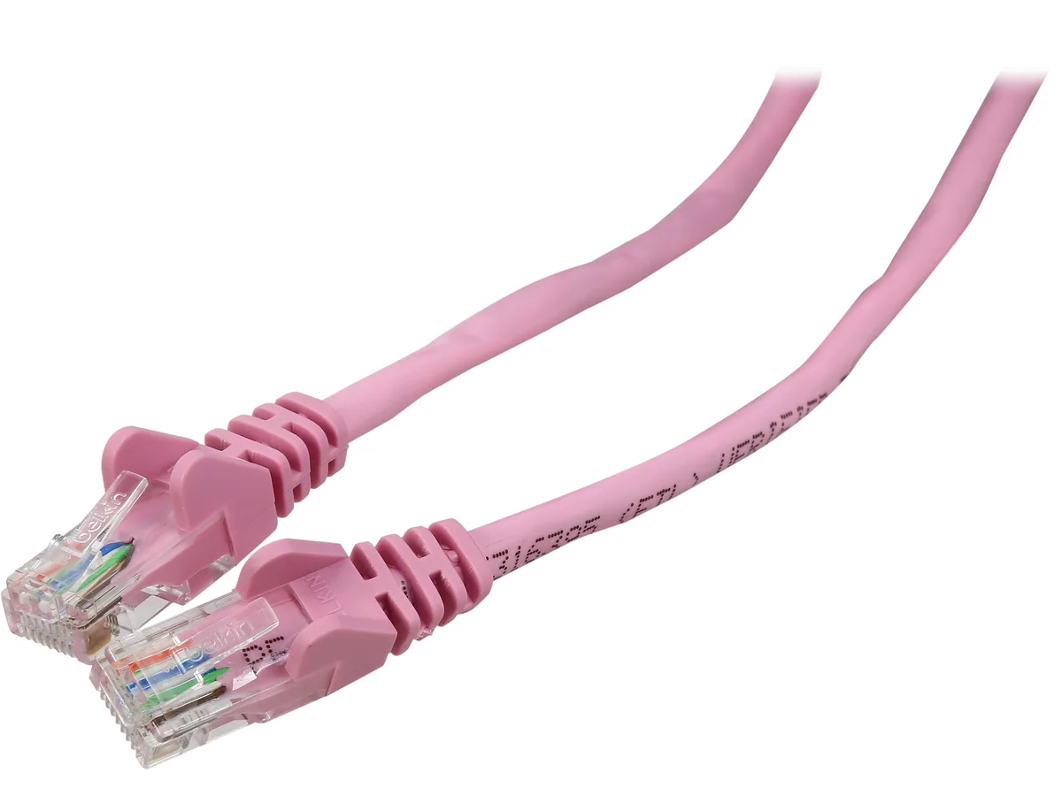 Belkin Belkin A3L791-07-PNK-S 7 ft Cat5e network ethernet cable Pink — product photo