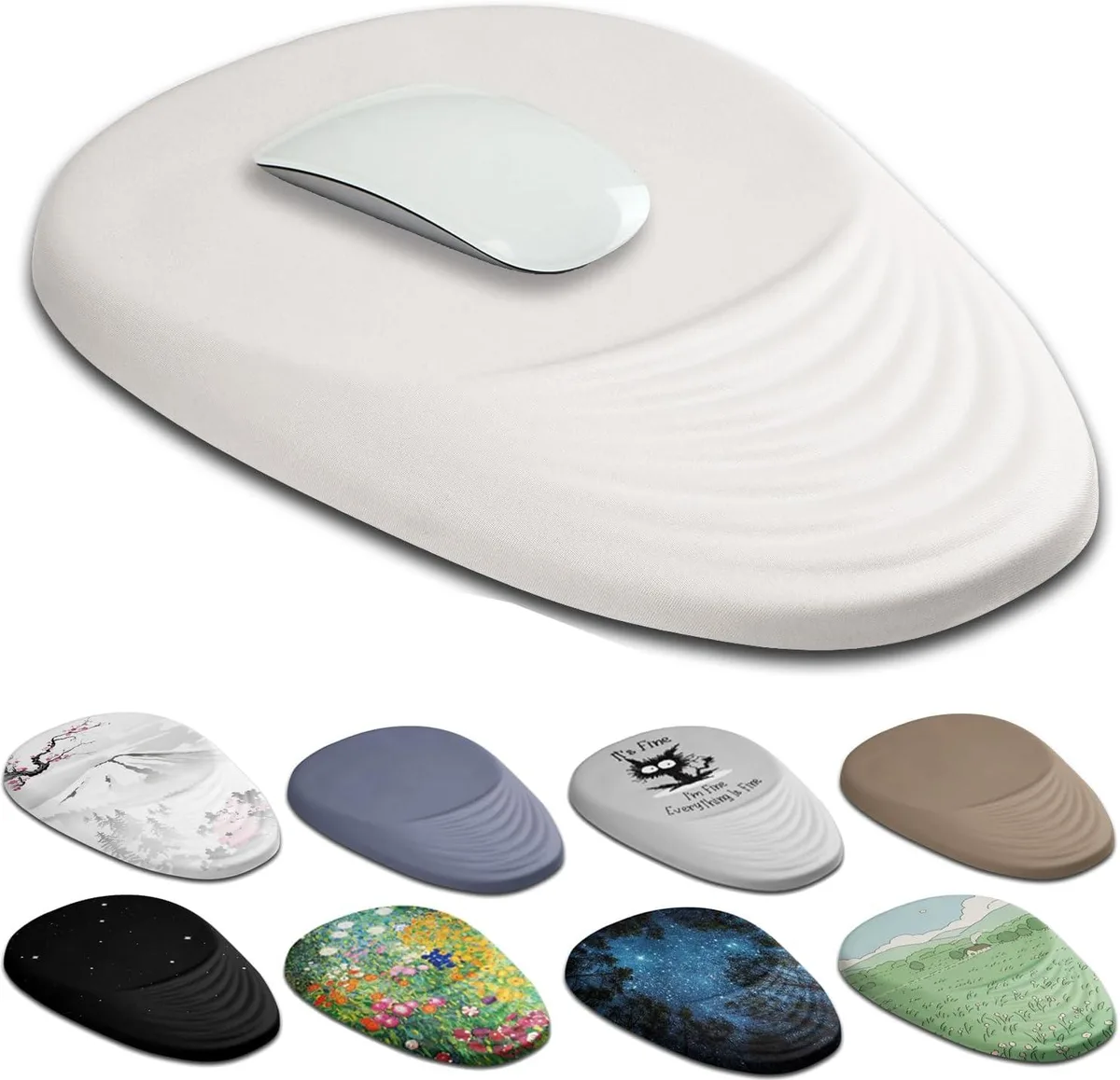 Brainwavz Brainwavz Ergonomic Mouse Pad White 300x200x30 mm — product photo