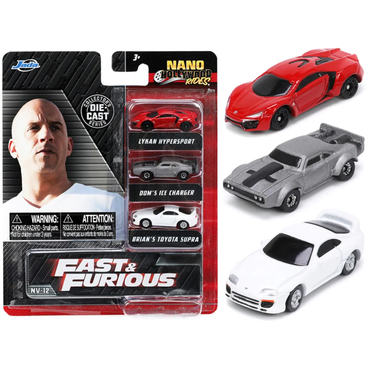 Jada Jada Fast &amp; Furious Series 4 Nano Hollywood Rides 3-Piece Set — product photo