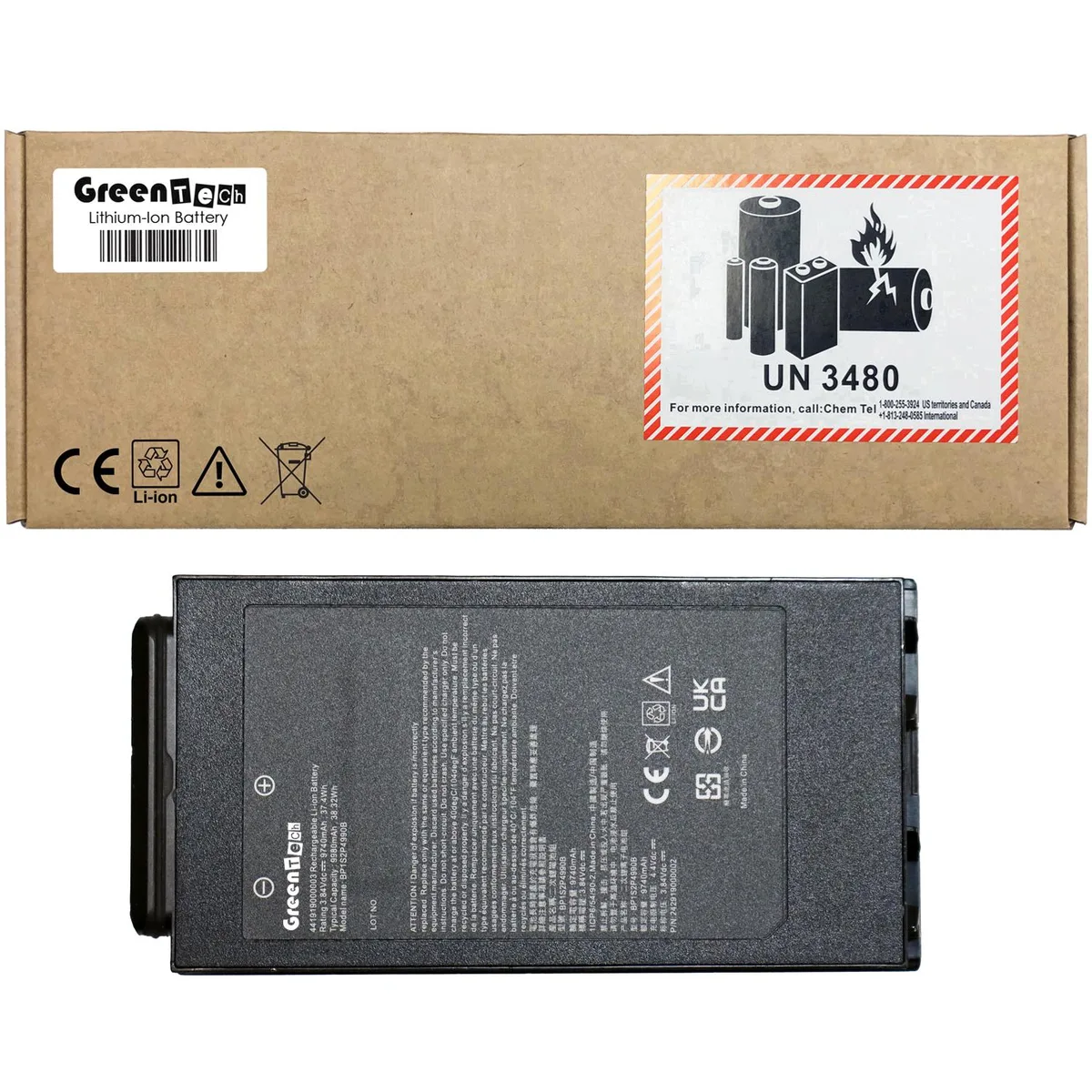 GreenTechLLC GreenTechLLC BP1S2P4990B-1 GBM2XA laptop battery for Getac ZX10 ZX80 3.84V 38.32Wh — product photo