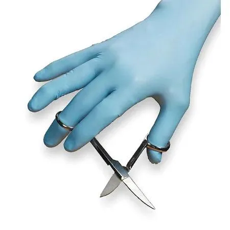 Box of 100 blue nitrile disposable gloves, powder-free, size small