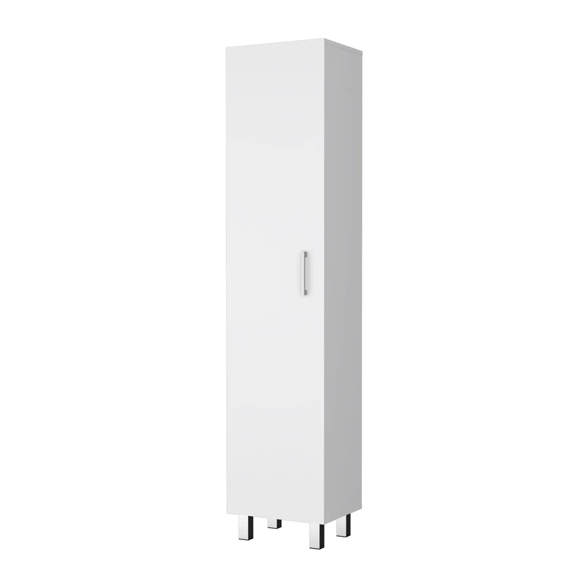 FM FURNITURE FM FURNITURE FM8977MLB Clarno Tall Storage Cabinet Single Door Broom Hangers White 71x15x12 — product photo