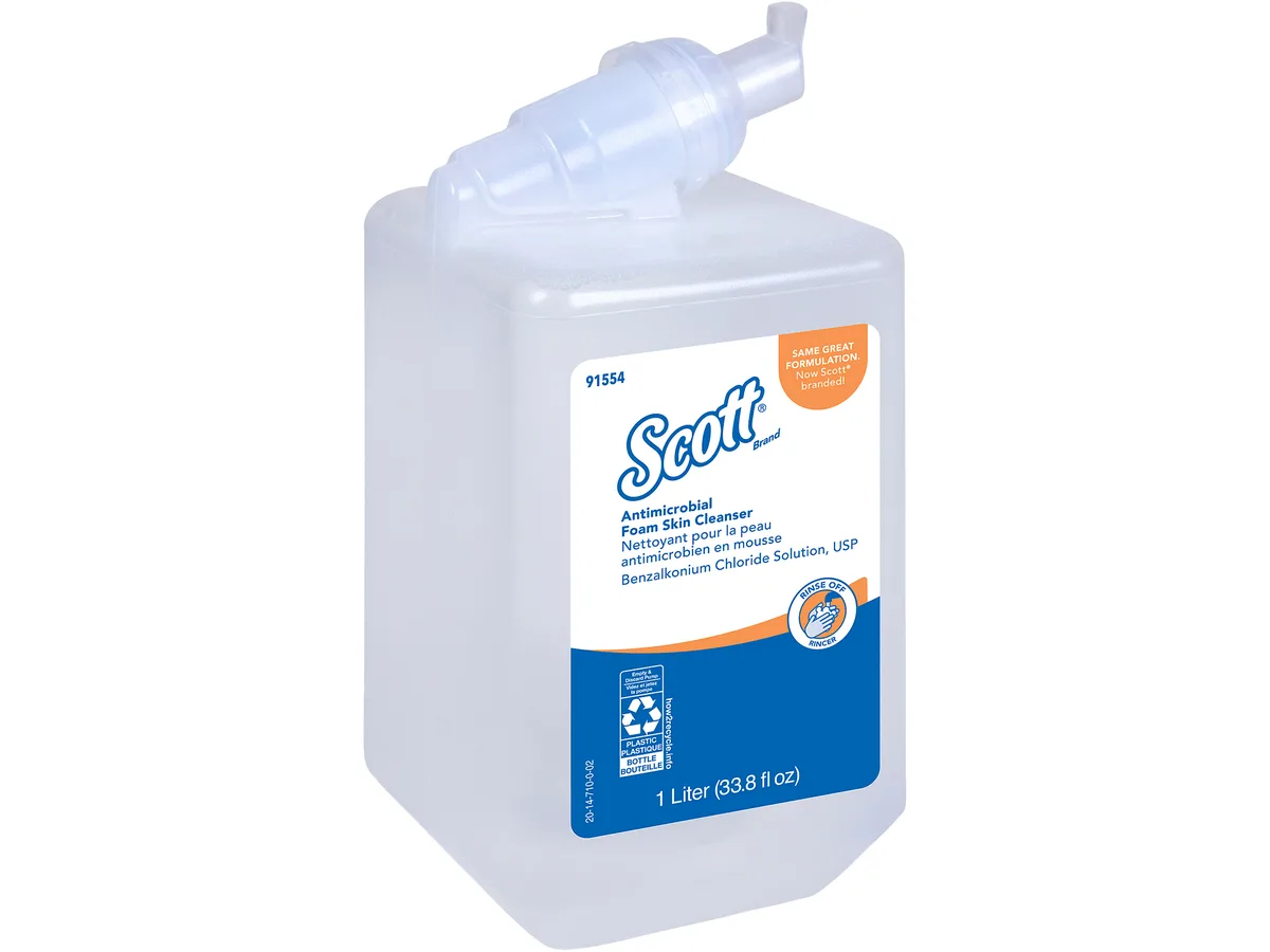 Scott Scott 91554 Antimicrobial Foam Cleanser 0.1% Benzalkonium Chloride 1.0 L 6 cassettes — product photo