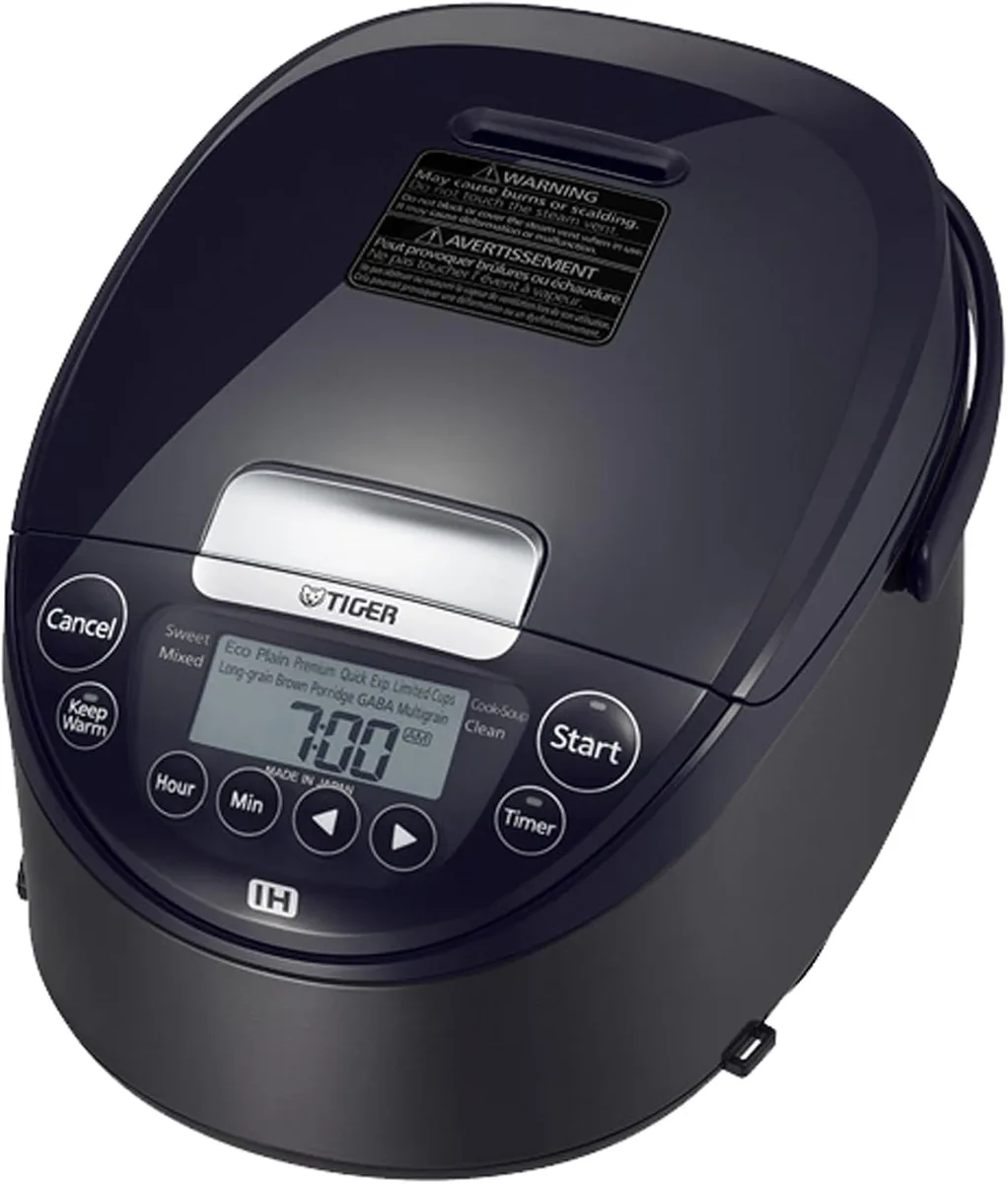Tiger Corporation Tiger Corporation JPW-H18U Rice Cooker 10-Cup 14 Presets Induction Heating Mauve Black — product photo