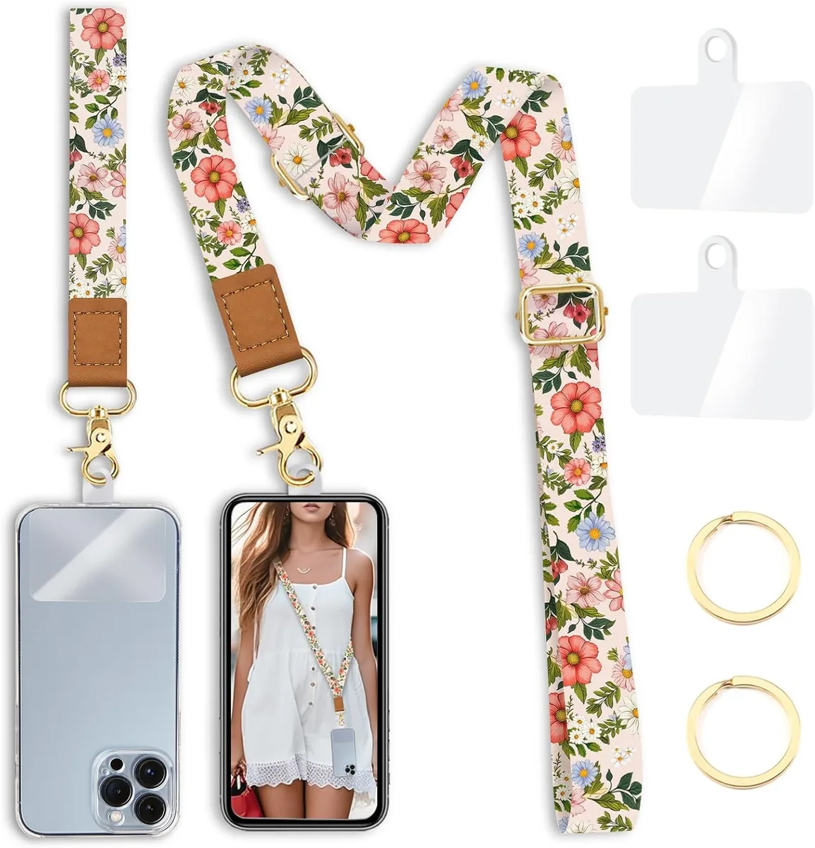 MCHOSE MCHOSE Flower Phone Lanyard Crossbody Strap Set — product photo