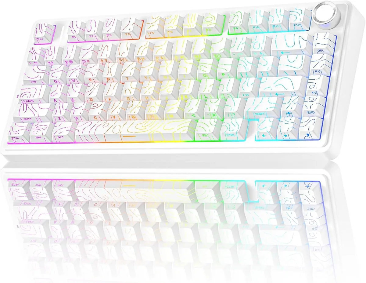 TUKO TUKO F75 Pro 75% Wireless Mechanical Gaming Keyboard Line White — product photo