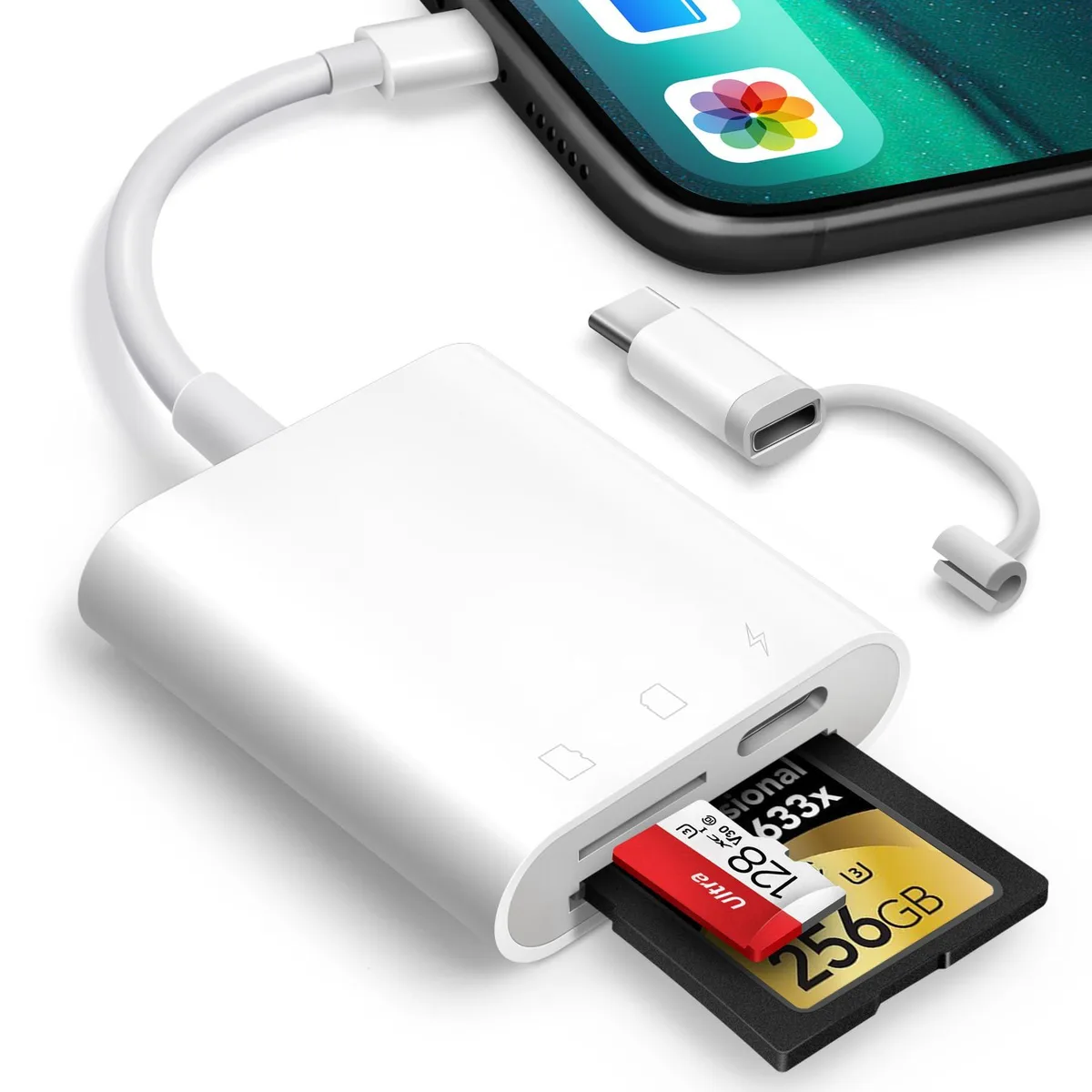  Oyuiasle WDL-014 RFID SD Card Reader Lightning USB-C Dual Slot — product photo