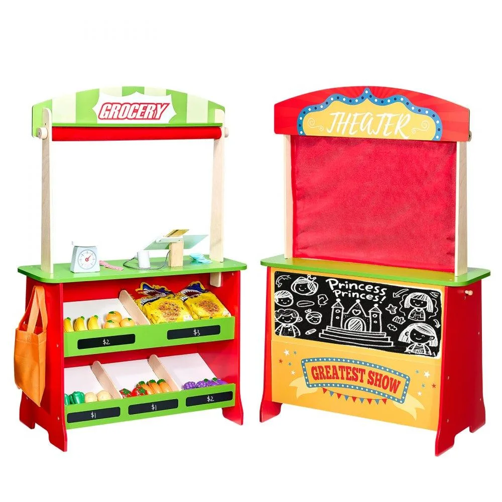 VEVOR VEVOR Wooden Puppet Theater &amp; Grocery Store Playset AC7730A — product photo