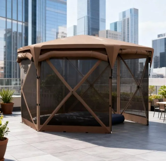 Bullride Bullride Premium Pop-Up Gazebo Brown 118.1" x 135.8 — product photo