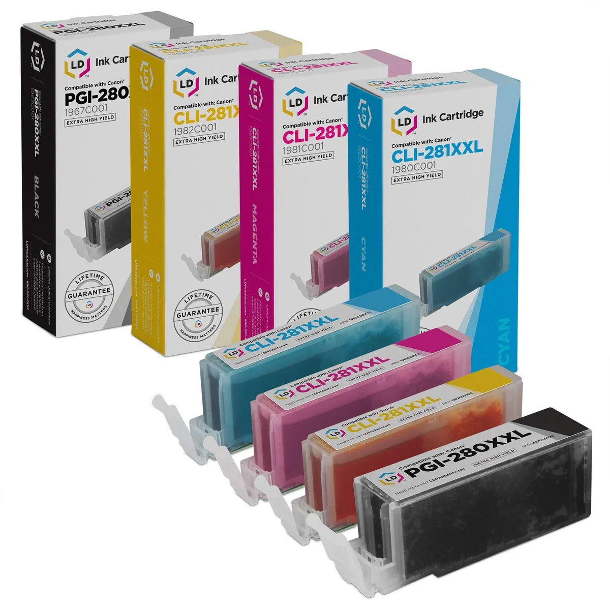 LD Products LD Products Compatible Ink Cartridge PGI-280XXL CLI-281XXL Super High Yield 5-Pack — product photo