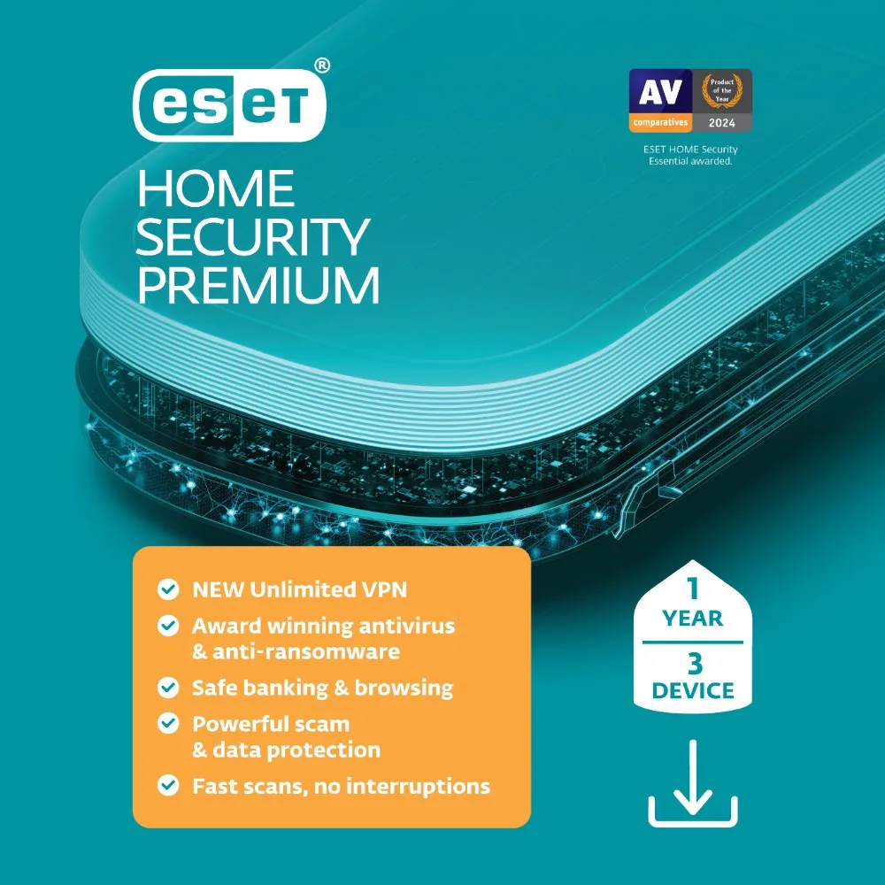 ESET ESET RTL-EHSP-N1-3-1-XLS Home Security Premium 3 Device 1 Year internet security — product photo