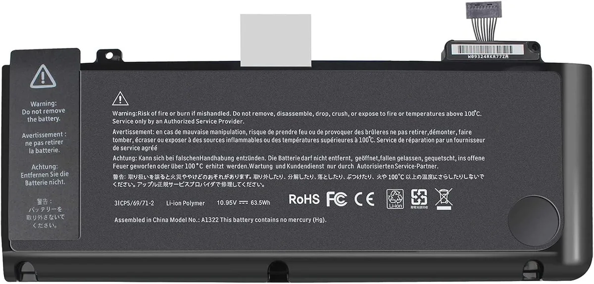 PISKEKAT PISKEKAT A1322 A1278 laptop battery 63.5Wh 10.95V — product photo