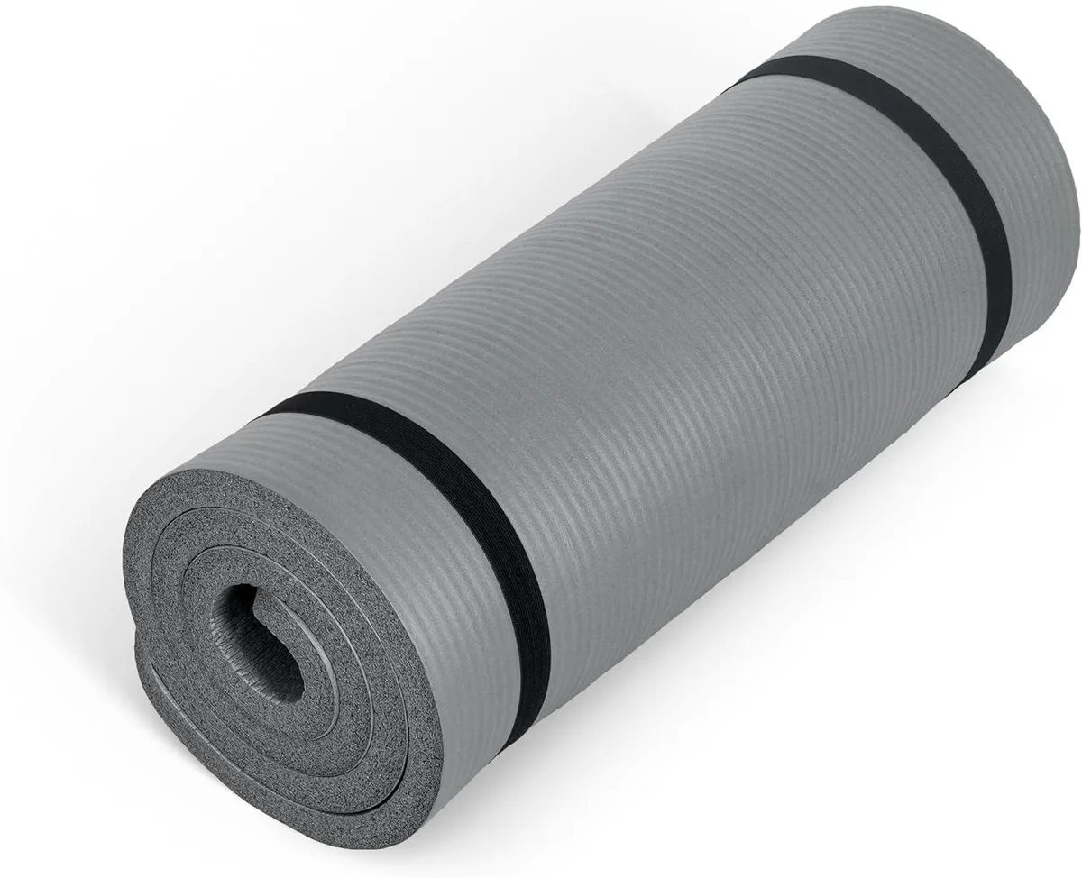 TAURKENAM TAURKENAM 74x24x1in High Density Exercise Mat with Strap Gray — product photo