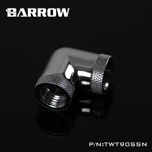 Barrow Mods Barrow Mods G1/4" 90 Degree Female-Female Dual Rotary Angled Adaptor Fitting Silver diy cooling — product photo