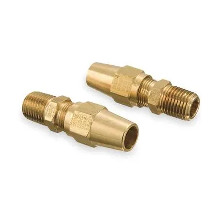 Brass male compression fitting with nut and sleeve