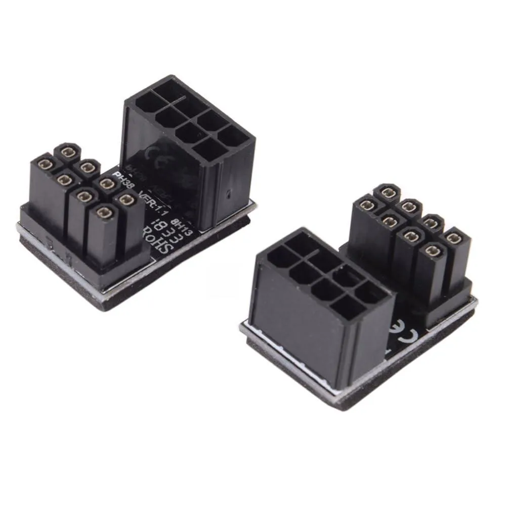 Fervit Fervit ATX 8Pin Female to 8Pin Male 180 Degree Angled Power Adapter (2pcs) — product photo
