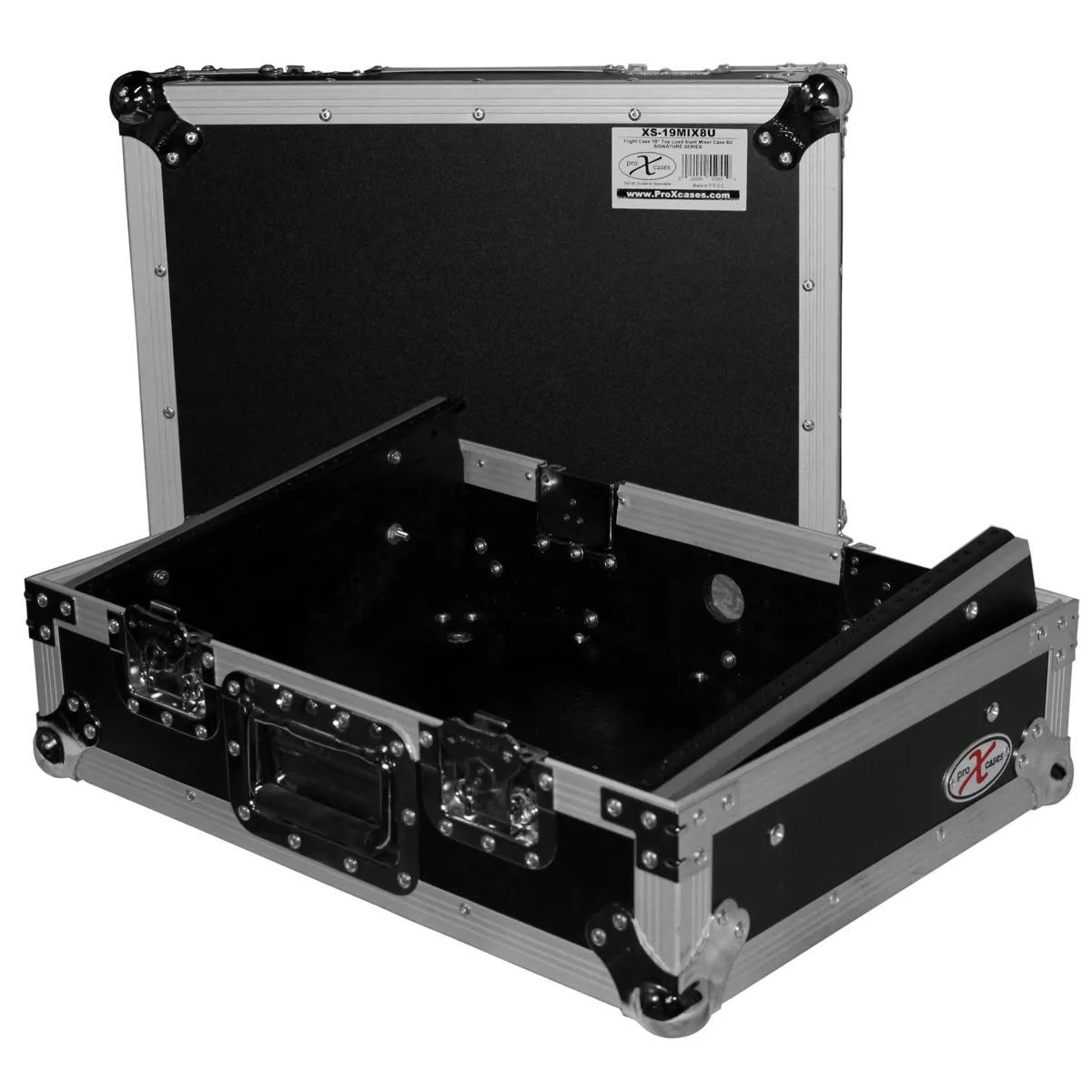 ProX ProX XS-19MIX8U ATA-300 Style 8U Top Mount 19" Slanted Rackmount Mixer Case dj accessory — product photo