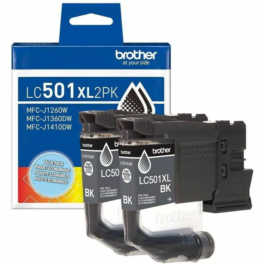 Brother Brother LC501XL 2-pack high yield black ink cartridges (genuine brands) — product photo