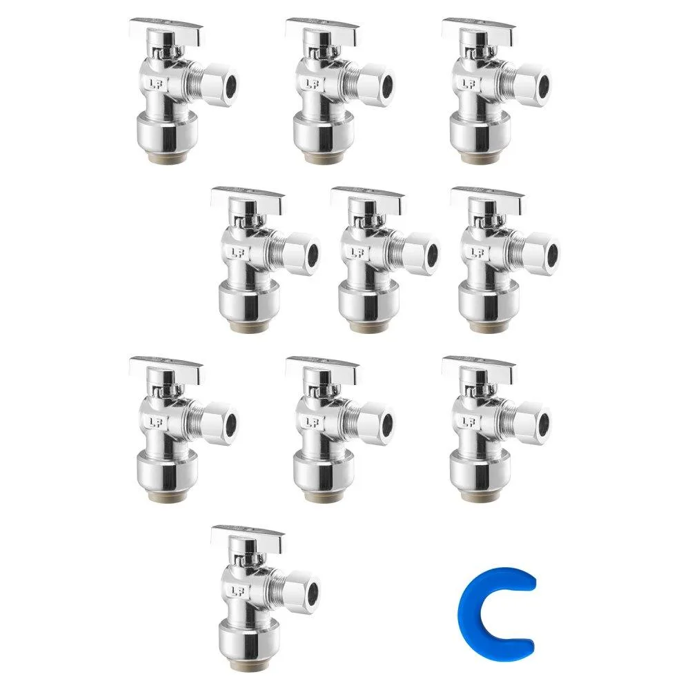 VEVOR VEVOR JF-84 Angle Stop Valve 10 Pack 1/2" PTC x 3/8" OD — product photo
