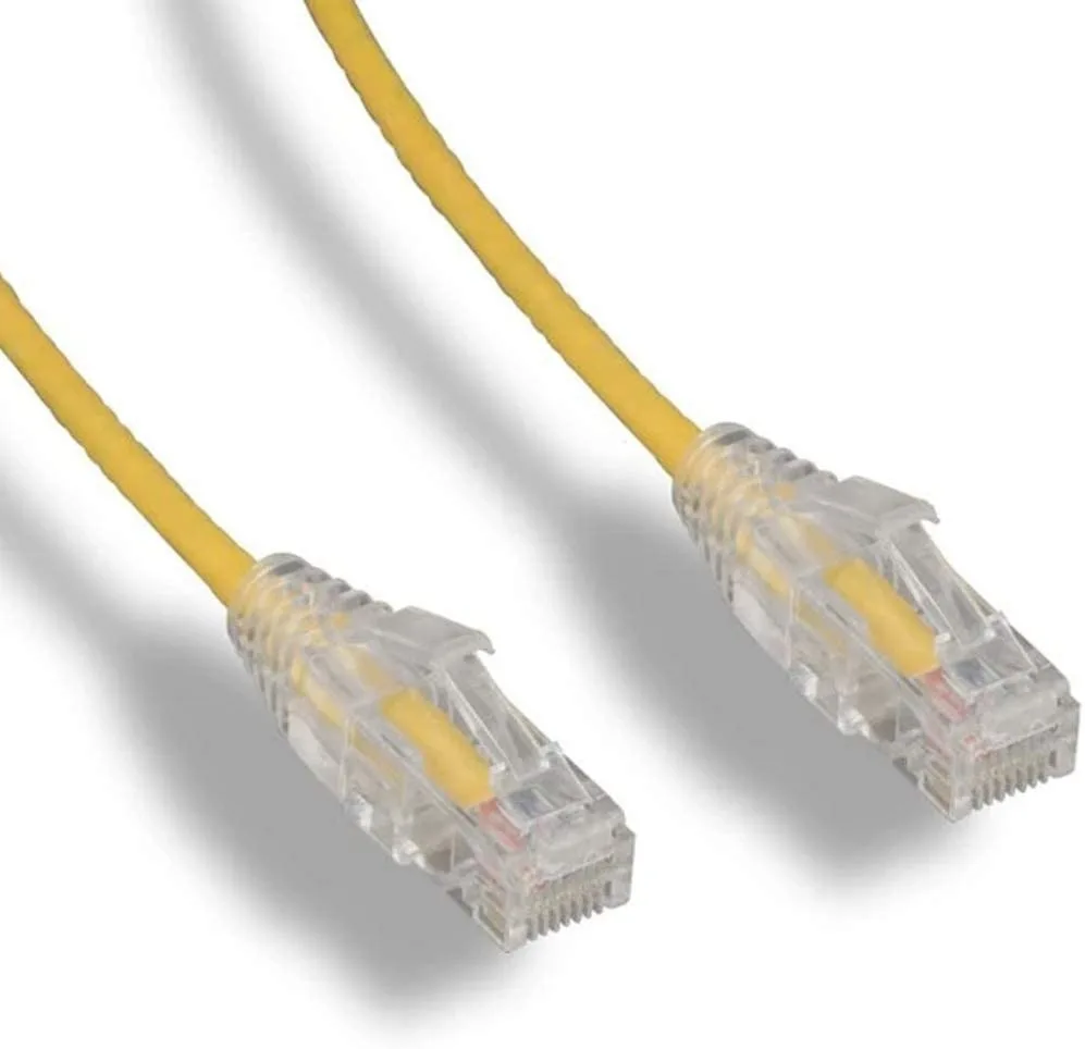 FireFold FireFold Cat6 Slim Ethernet Patch Cable 1ft Yellow 28 AWG Shielded — product photo