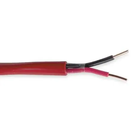 Red PVC jacketed shielded cable on spool, 18 AWG solid conductors, 1000 ft length
