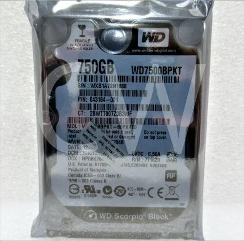 Western Digital Western Digital WD7500BPKT 750GB 2.5" SATA HDD accessory — product photo