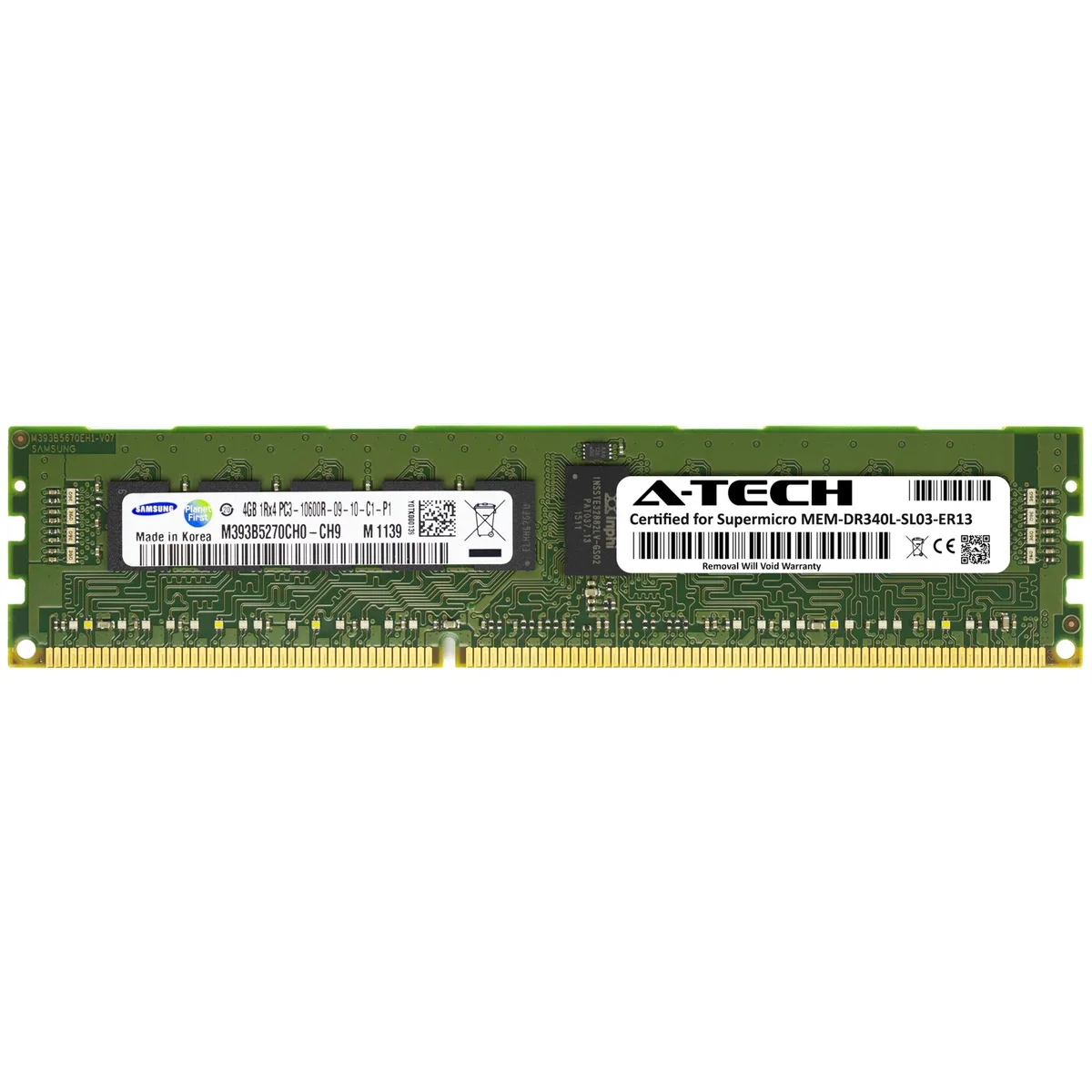 A-Tech A-Tech Supermicro Certified 4GB DDR3 1333MHz 1Rx4 ECC RDIMM 240-Pin Server Memory — product photo