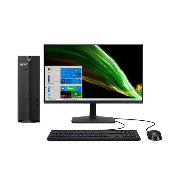 Acer America Acer Aspire XC-1660G-UW94 desktop PC, i3-10105, 8GB, 256GB NVMe, 23.8" monitor — product photo