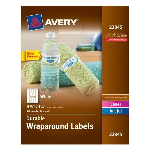Avery Avery 22845 Water-Resistant Wraparound Labels 9.75" x 1.25" 40 Labels — product photo