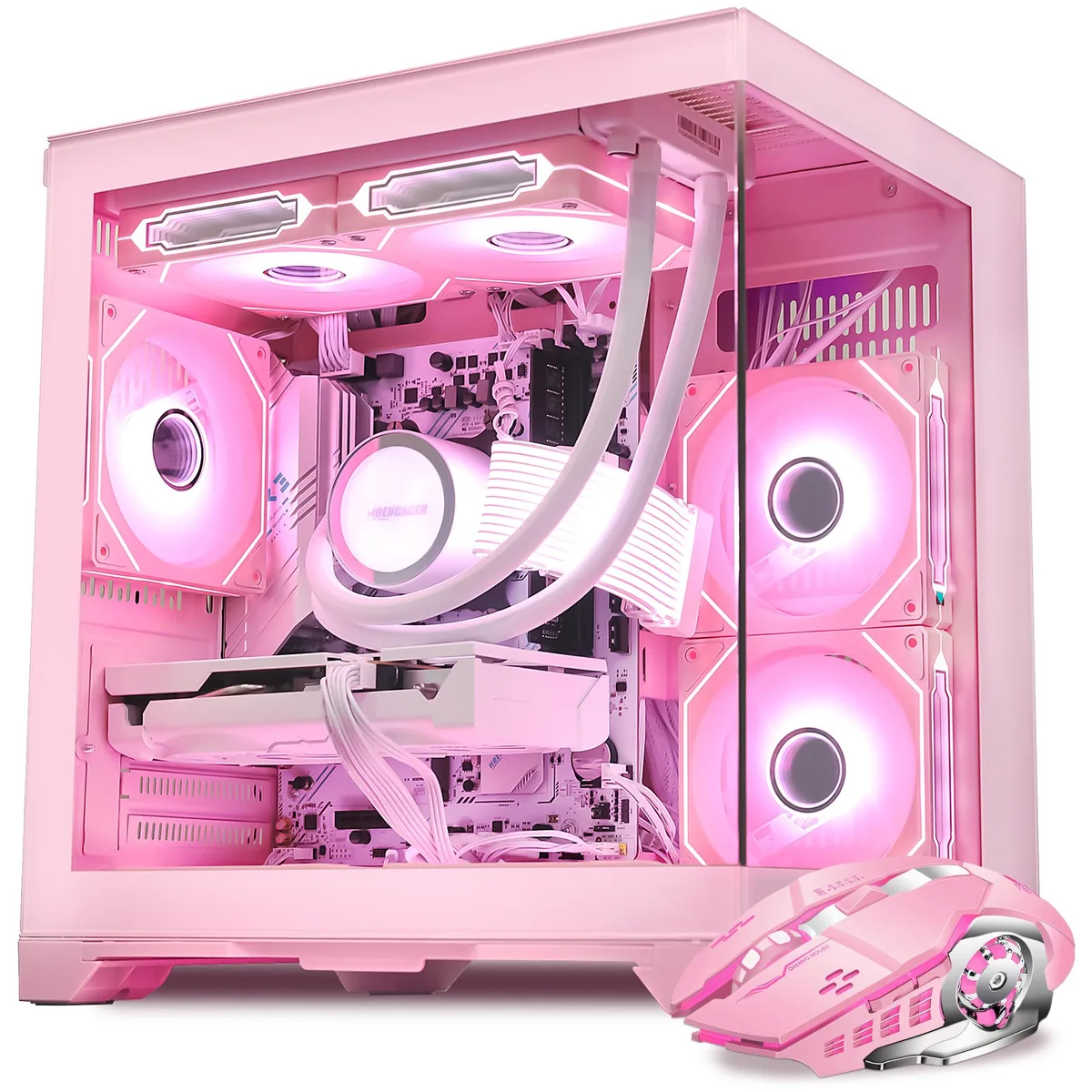 Hoengager Hoengager Gaming PC Ryzen 7 5700X RTX 5060 16GB DDR4 2TB Pink — product photo