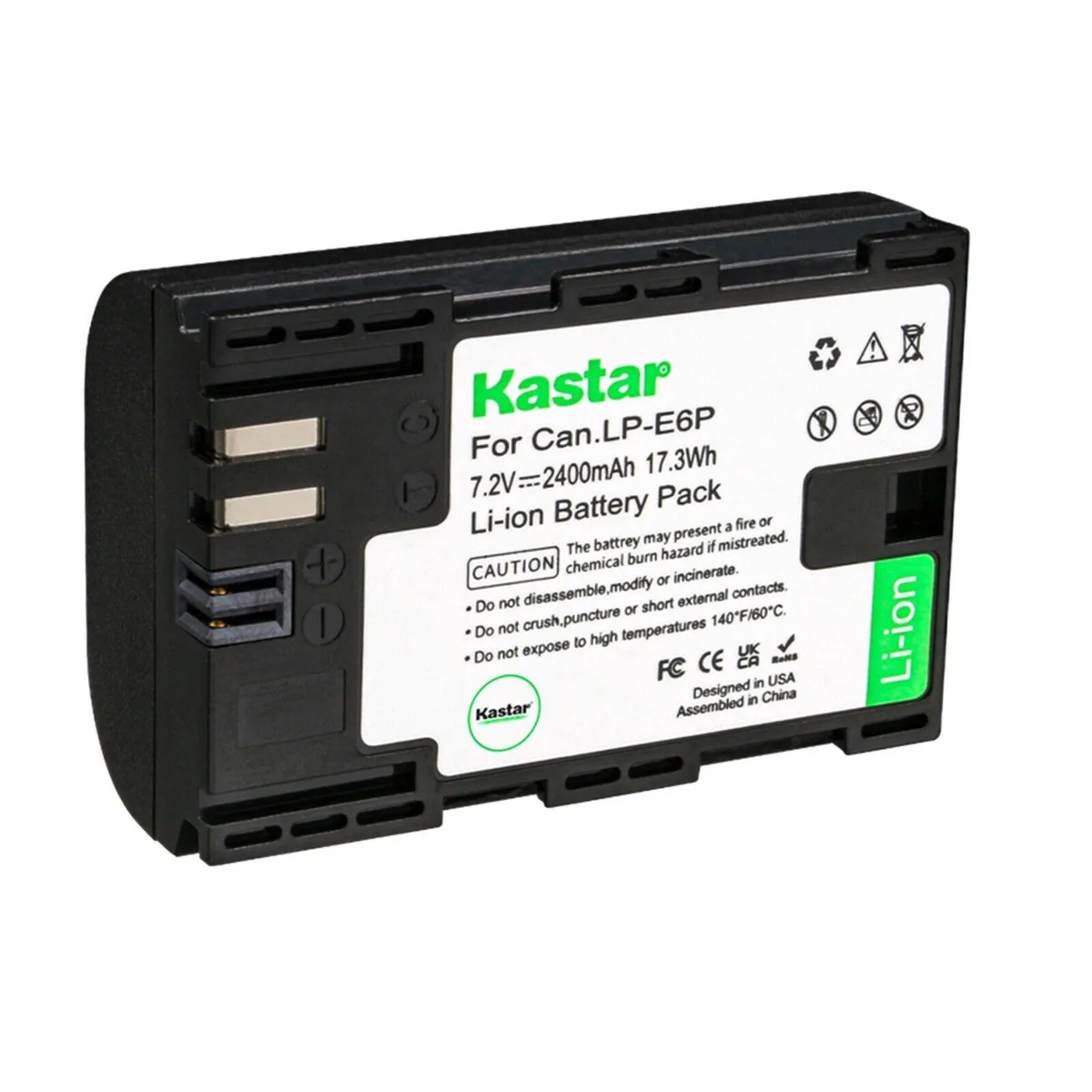 Kastar Kastar LP-E6P 2400mAh 17.3Wh Li-Ion camera battery — product photo