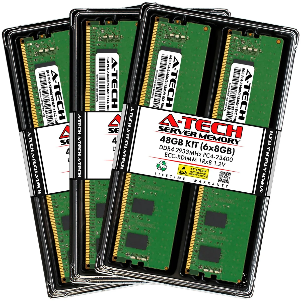 A-Tech A-Tech 48GB (6x8GB) DDR4 2933 ECC RDIMM memory upgrade for Mac Pro 2019 — product photo